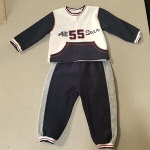 * VINTAGE Tuti Fruiti Navy and White Fleece ALL STAR Jogging Set Boys 24 months